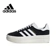 thumbnail image 3 of Pantalones cortos de tabla de caña baja para mujer Adidas Gazelle Bold en blanco y negro, calzado informal resistente al desgaste y antideslizante, 3 of 5