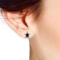 thumbnail image 4 of Cute Little Sterling Silver Turtle Reconstructed Black Onyx Stud Earrings, 4 of 5