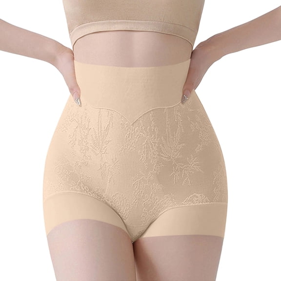 Fewfanhot Women's High Waist Floral Jacquard Tummy Control Shapewear Shorts, Butt-Lifting Body Shaper, L-2XL