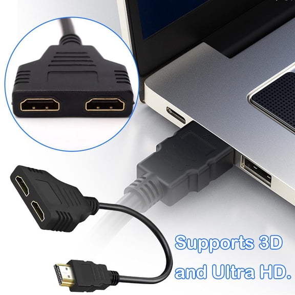 BQLQBQLQ HDMI Cable 1080P HDMI Splitter Port Male to 1 Female 2 Out Adapter HDMI HD TV