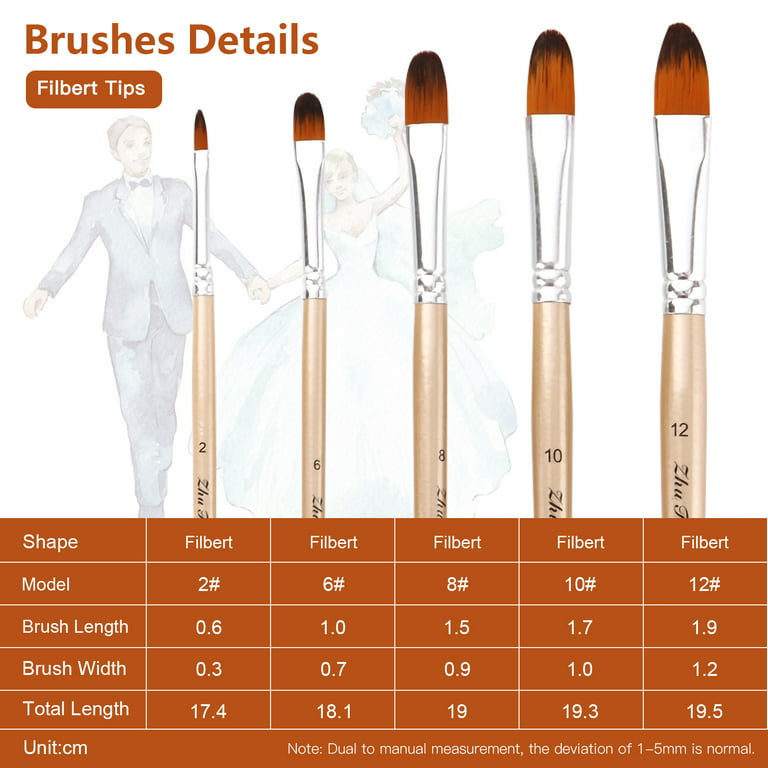 12 PCS Round Filbert Paint Brushes Set, Artist Brush for Acrylic Oil  Watercolor Gouache Artist Synthetic Nylon - AliExpress