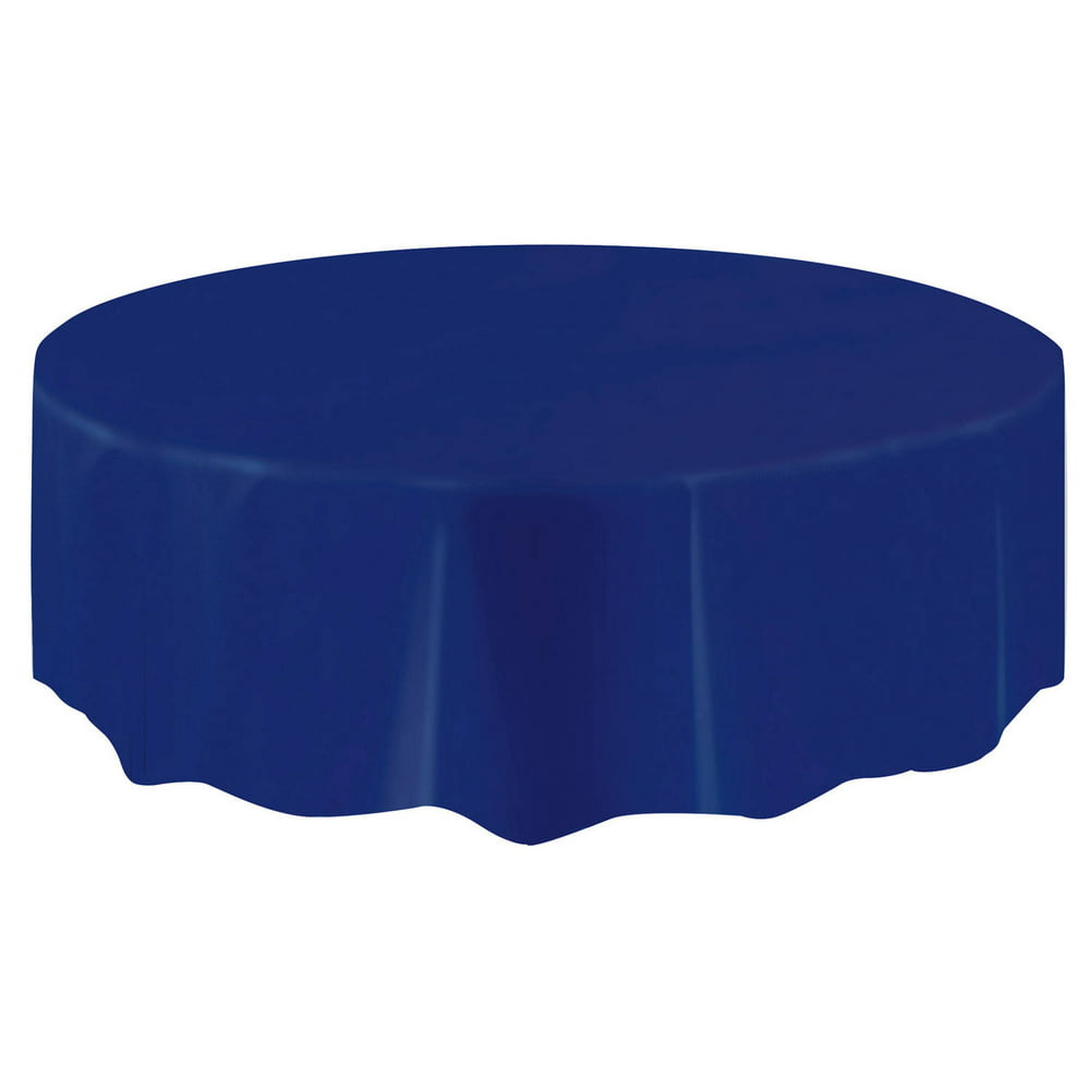 Navy Blue Plastic Party Tablecloth, Round, 84in Walmart