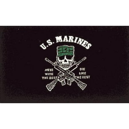 MARINES Mess with the Best Die like the Rest Flag - Heavy Duty, Quality Polyester 3x5 ft. Plus Heavy duty material By (Mess With The Best Die Like The Rest Quote)
