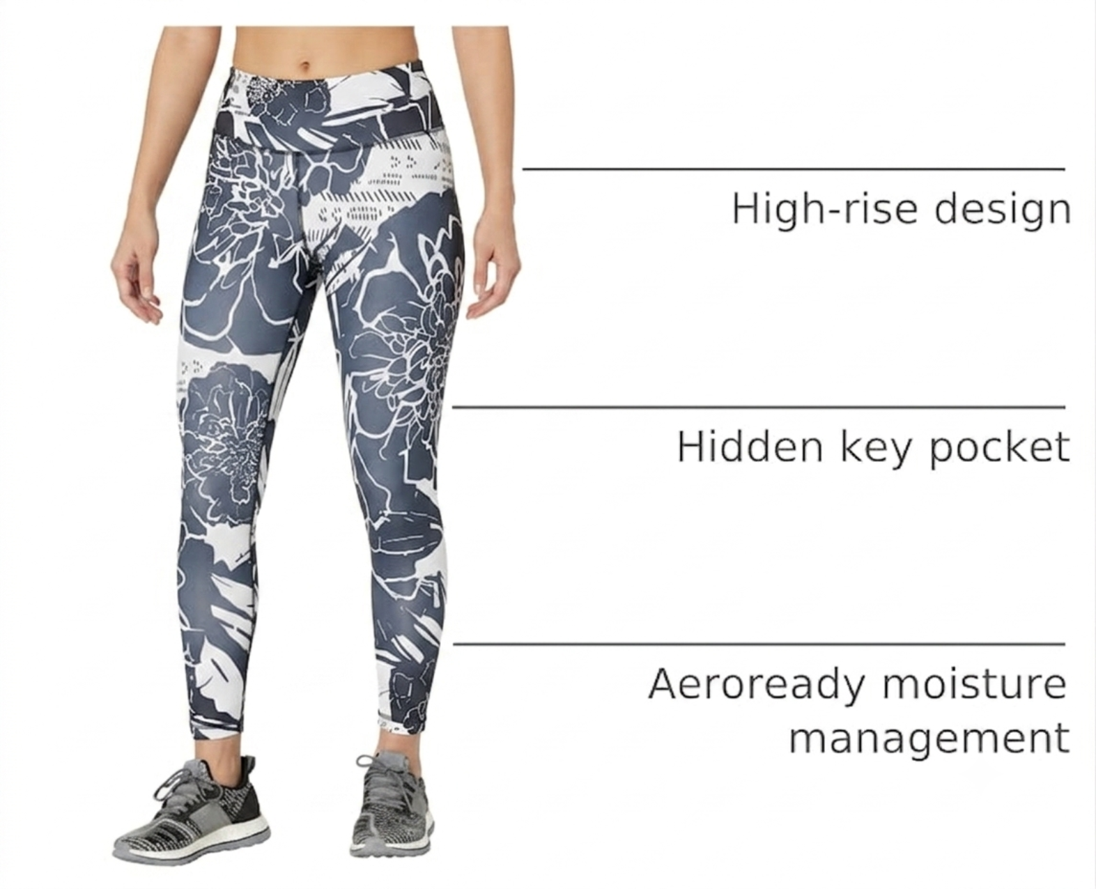 Adidas Women's Optime Flower Training 7/8 Leggings Black photo 6