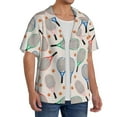 thumbnail image 2 of Sikiie Cute Tennis Racket Men's Wrinkle Free Untucked Cuban Shirt Business Casual Button Down Shirts Short Sleeve Shirt3X-Large, 2 of 5