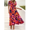 thumbnail image 4 of Vestido largo PRETTYGARDEN para mujer con estampado floral bohemio de verano, 4 of 7