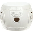 thumbnail image 3 of Safavieh Mei Coin Drum Indoor/Outdoor Garden Patio Stool, White, 3 of 4