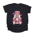 thumbnail image 2 of Pink Snowflake Nutcracker Patchwork Print - Women's Garment Dyed Graphic T-Shirt, 2 of 7