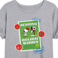 thumbnail image 3 of Peanuts - Christmas - Sending Holiday Wishes - Juniors Ideal Flowy Muscle T-Shirt, 3 of 5
