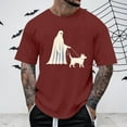 thumbnail image 2 of YDLCAFD Walking Dog Male Print Theme Casual Crewneck Graphic Plus Size Shirt Printed Solid Color Short Sleeve Top, 2 of 5