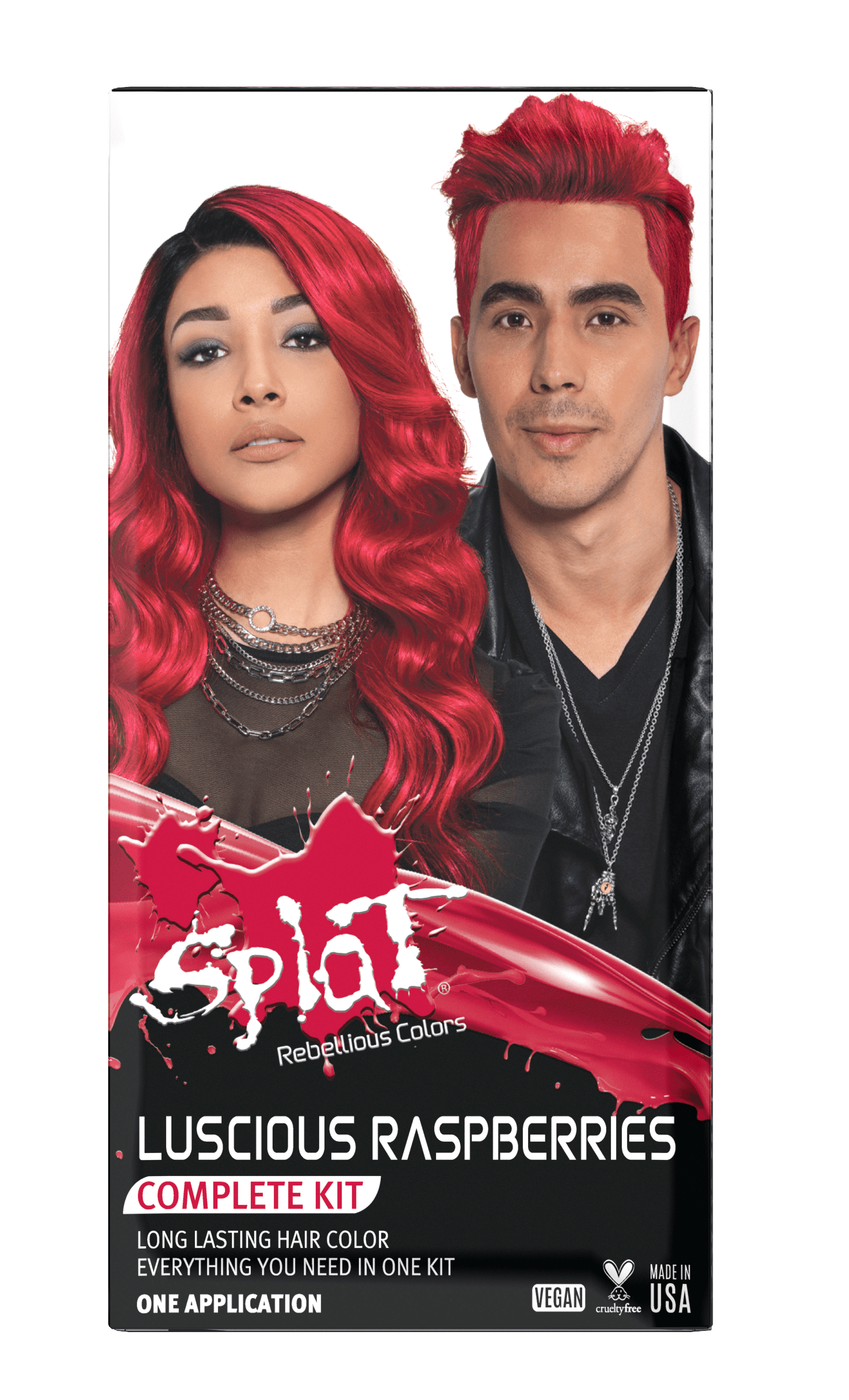 Splat Luscious Raspberries Red Hair Color Kit, Semi-Permanent Dye