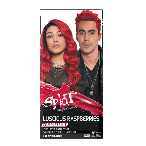 Splat Luscious Raspberries Red Hair Color Kit, Semi-Permanent Dye