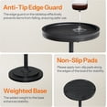 thumbnail image 6 of Small Round Side Table, Drink Table, Coffee Martini Table with Pedestal Accent for Small Spaces in Living Room, Bedroom, Sofa Couch, Black BB168BZ01, 6 of 9
