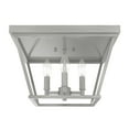 thumbnail image 2 of Hunter - Laurel Ridge 4-light Brushed Nickel, Large Flush Mount Light, Dimmable, Formal Style, Square Shaped, for Bedrooms, Dining, Living Rooms - 19076, 2 of 7