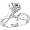 Diamond-Accent Sterling Silver Calla Lily Flower Ring