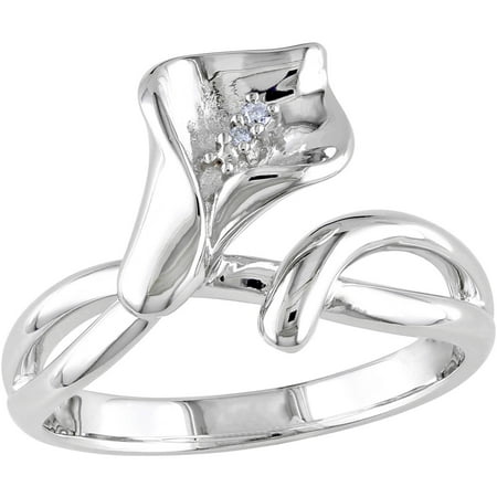 Miabella Diamond-Accent Sterling Silver Calla Lily Flower Ring