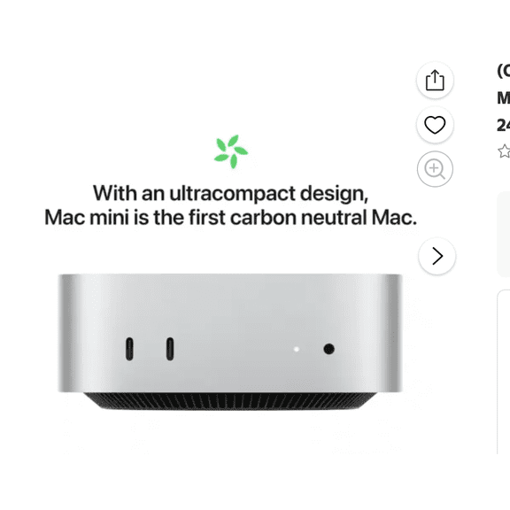Restored Apple Mac mini Desktop M4 Chip 16GB RAM 512GB SSD (Late 2024)