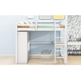 thumbnail image 5 of Full Size White Wood Loft Bed w/ Wardrobe, Desk, Shelves &amp; Drawers - Bedroom Space Saver! 79.5"L x 57"W, No Box Spring Needed, Solid Wood Frame, 5 of 21