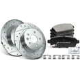 thumbnail image 2 of A-Premium 10.55 inch(268 mm) Rear Drilled and Slotted Disc Brake Rotors + Ceramic Pads Kit Compatible with Select Buick and Chevrolet Models - Encore, Cruze, Cruze Limited 2016, Sonic, Trax, 6-PC Set, 2 of 9