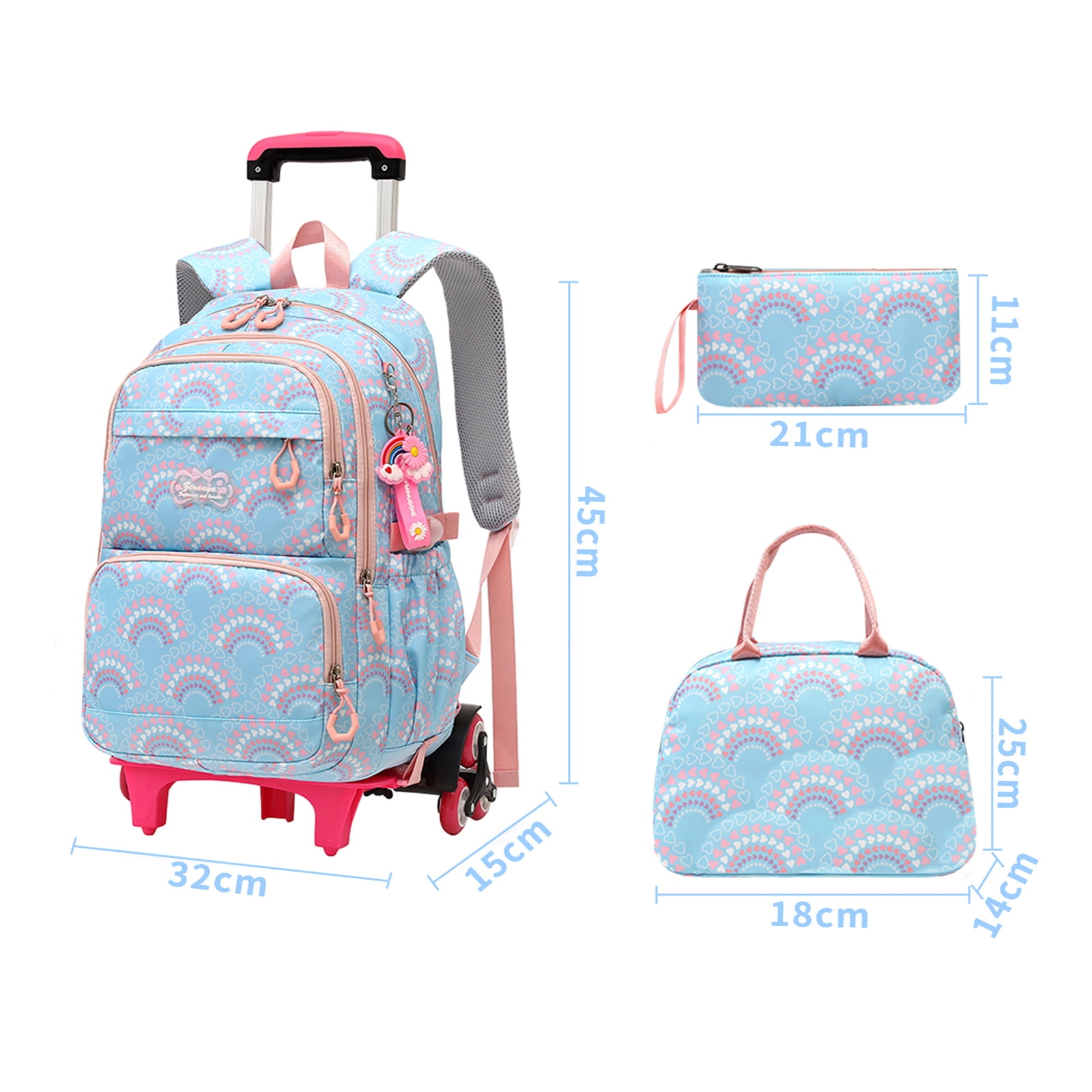 NEW 3pcs Rolling Backpack for Boys Big Kids Trolley School Bags deals with Lunch Box