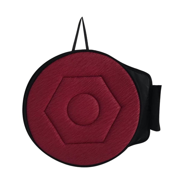 Cojín de asiento giratorio de 360 grados, cojín para silla, asiento multiusos cómodo antideslizante Rojo