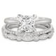 thumbnail image 1 of JeenMata Juego de Anillos de Boda Estilo Princesa de 2 Quilates - Juego de Novia - Juego de Trío de Boda - Anillo de Compromiso - Anillo Art Déco - Anillo de Promesa - Plata Esterlina, 1 of 7