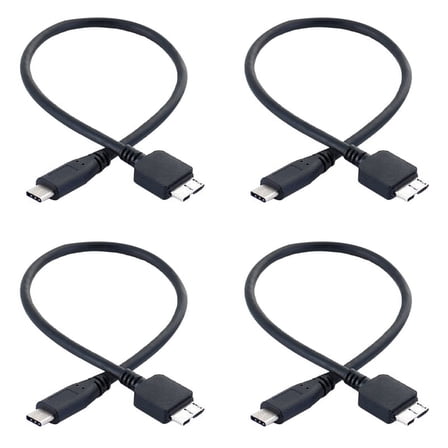 4X Hard Drive Cable,USB 3.1 Type-C Male to USB 3.0 Micro-B Male Data Cable for Tablet Phone