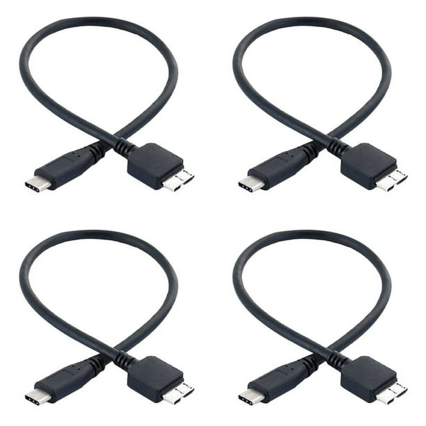 4X Cable de Disco Duro, USB 3.1 Tipo-C Macho una USB 3.0 Micro-B Cable de Datos Macho para TeléFono con Tableta