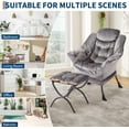thumbnail image 6 of Lazy Chair with Ottoman - 400lb Capacity Lounge Chair, Oversized Reading Armchair with Folding Footrest & Side Pocket, Comfortable Accent Chair for Living Room, Bedroom (Dark Grey), 6 of 6