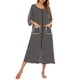 thumbnail image 5 of Qarigey Poliéster Mujer Vestido de noche Casual Cuello Manga larga Doble bolsillo Transpirable Home Office Robe Ropa de dormir Negro Negro S 2Conjunto, 5 of 6