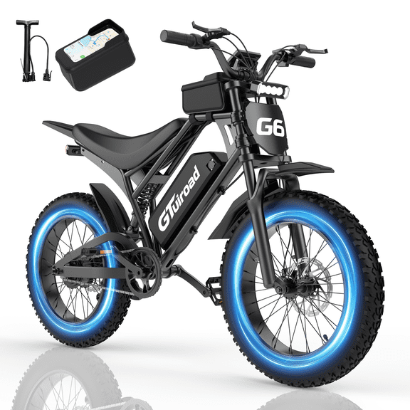 GTuiroad Electric Bike, 750W Motor 20" Fat Tire E-Bike for Adults, 28MPH, 70 Miles Range, 48V/15.6Ah Mountain Ebike, Full Suspension, NFC Unlock, UL 2849