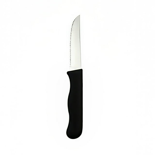 Oneida B617KSSF 8 1/2" Steak Knife with Stainless Blade & Black Plastic Handle, Titan Pattern