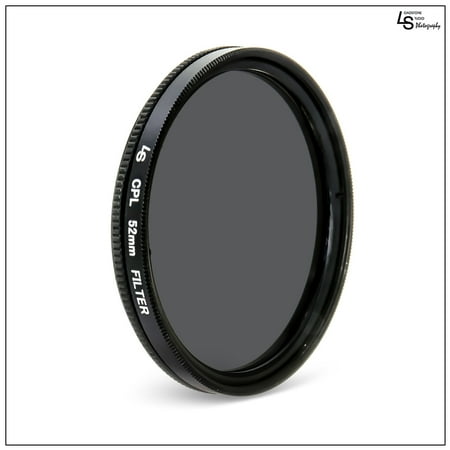 Cannon Low Profile Swivel Base - 52mm Circular Polarizing CPL Low Profile Slim Design Lens Filter for Canon and Nikon DSLR Camera Lenses by Loadstone Studio WMLS1173