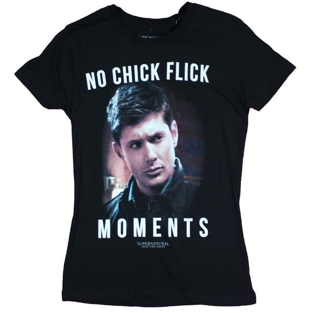 Bioworld - Supernatural Girls Juniors T-Shirt - No Chick Flick Moments Dean Winchester - Walmart