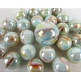thumbnail image 4 of Big Game Toys~25 Glass Marbles Unicorn Opalescent White/Blue/Red/Green/Yellow Swirl Classic Style Game Pack (24 Player, 1 Shooter) Decor/Vase Filler/Aquarium, 4 of 4