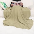 thumbnail image 2 of PiccoCasa 1Pcs Cotton Textured Solid Soft Decorative Knit Blanket Khaki 60"x78", 2 of 7