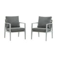 thumbnail image 2 of GDF Studio Elle Modern Aluminum Outdoor Patio Lounge Chair, Club Chair with Rope Accents, Cushions, White+Grey, Set of 2, 2 of 11