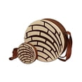 thumbnail image 4 of SET de 2 Piezas: BOLSA y MONEDERO en forma de PAN DE CONCHA VAINILLA, Redonda, Cross-Body, PAN DE DULCE, Correa Cruzada y Ajustable, Vini Piel, Moda Kawaii, Color Beige., 4 of 5