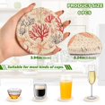 thumbnail image 2 of Yayeee 6 PCS Drink Coasters with Holder Set Woven Absorbent Round Tabletop Hot Pad, Retro Starfish, 2 of 7