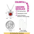 thumbnail image 4 of Just Being Cute Ruby Birthstone Necklaces for Women, 925 Sterling Silver Necklace Unicorn CZ Pendant Birthday Christmas Jewelry Gifts for Girls, 4 of 8