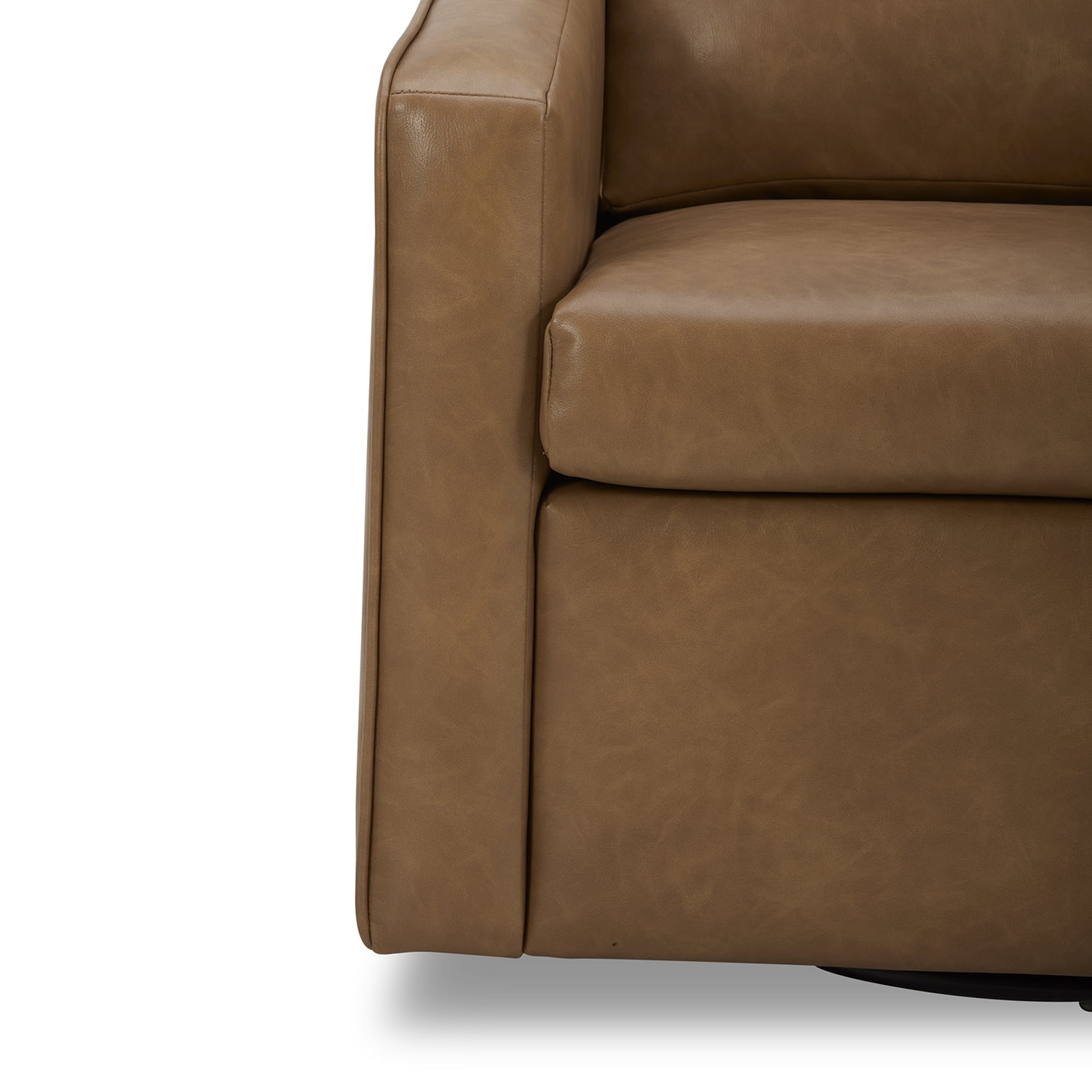 Better Homes & Gardens Steele Swivel Accent Chair, Camel Faux Leather