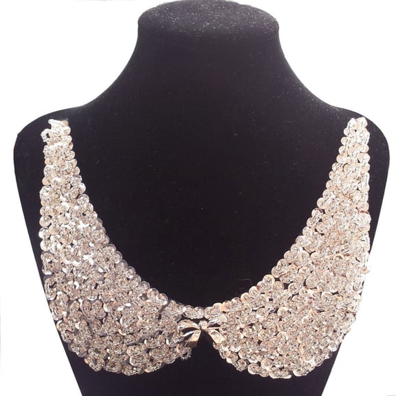 UPOUART Delicate Women's's Bowknot Choker Necklace with Crystal Sequins for Sweaters and Dresses in Multi 32cm x 5.5cm