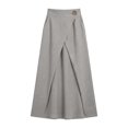 thumbnail image 5 of XIAOCHA Wrap-Front Pocketed Skirt for women Minimalist Office Versatile A-Line Maxi Skirt, 5 of 6