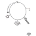 thumbnail image 2 of Delight Jewelry Silvertone Lil Sister Banner on Clear Crystal Heart Silvertone Dream Big Charm Bracelet, 7.5+2" Extender, 2 of 4