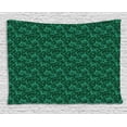 thumbnail image 1 of Floral Tapestry, Abstract Blooming Nature with Petals and Leaves Green Toned Illustration, Wall Hanging for Bedroom Living Room Dorm Decor, 60W X 40L Inches, Jade Green Pale Green, by Ambesonne, 1 of 2