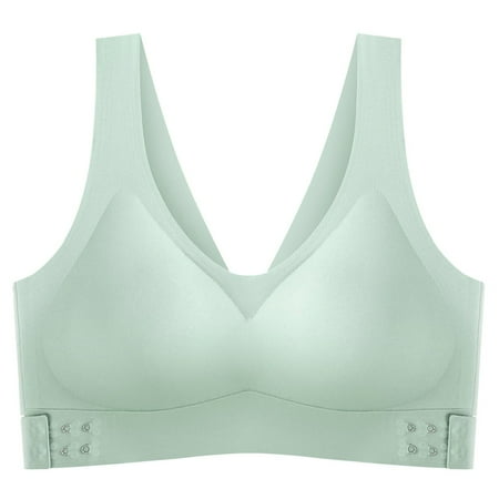 BYHONG Women Push Up Sports Seamless Bra Vest Sleep Underwear Wireless Padded Seamless Bra Sports bras for Women Sky Blue L