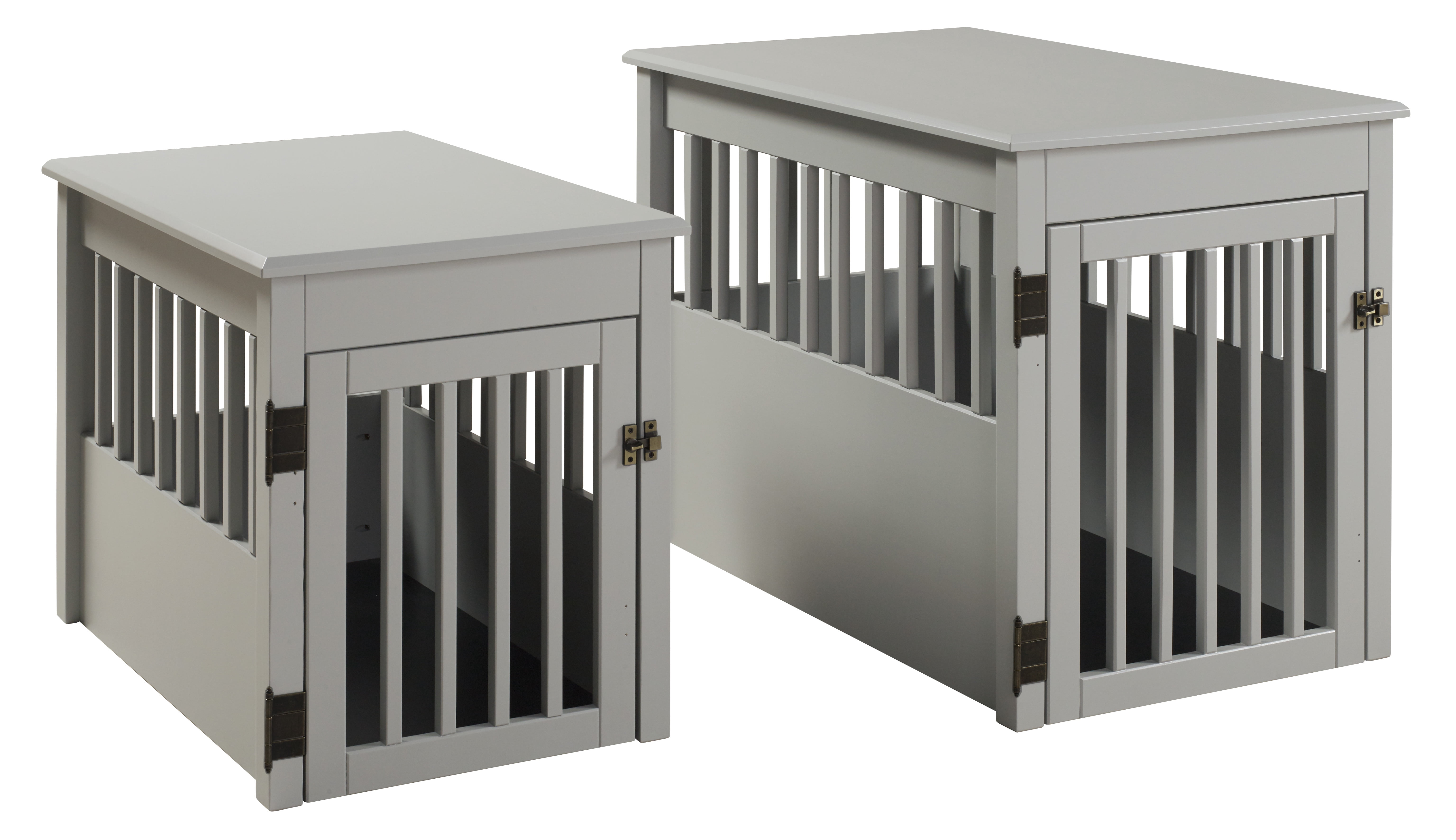 Ruffluv Large Pet Crate End Table - Grey Finish