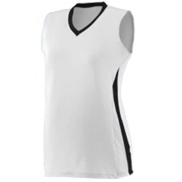 1356A Chandail de Softball Tornado pour Filles - Blanc, Noir et Blanc, Moyen