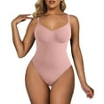 thumbnail image 2 of Dexiang Clearance Womens Sexy Tummy Control Bodysuits Plus Size Spaghetti Strap Sleeveless Bodysuit Shapewear Cami Tank Tops with Built in Bra Pink M, 2 of 5