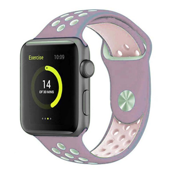 Compatible con Apple Watch Band 38-40 mm / 42 mm-44 mm, correa de muñeca de repuesto deportiva de silicona transpirable Compatible con iWatch Series 5/4/3/2/1 Adepaton 2033261-30